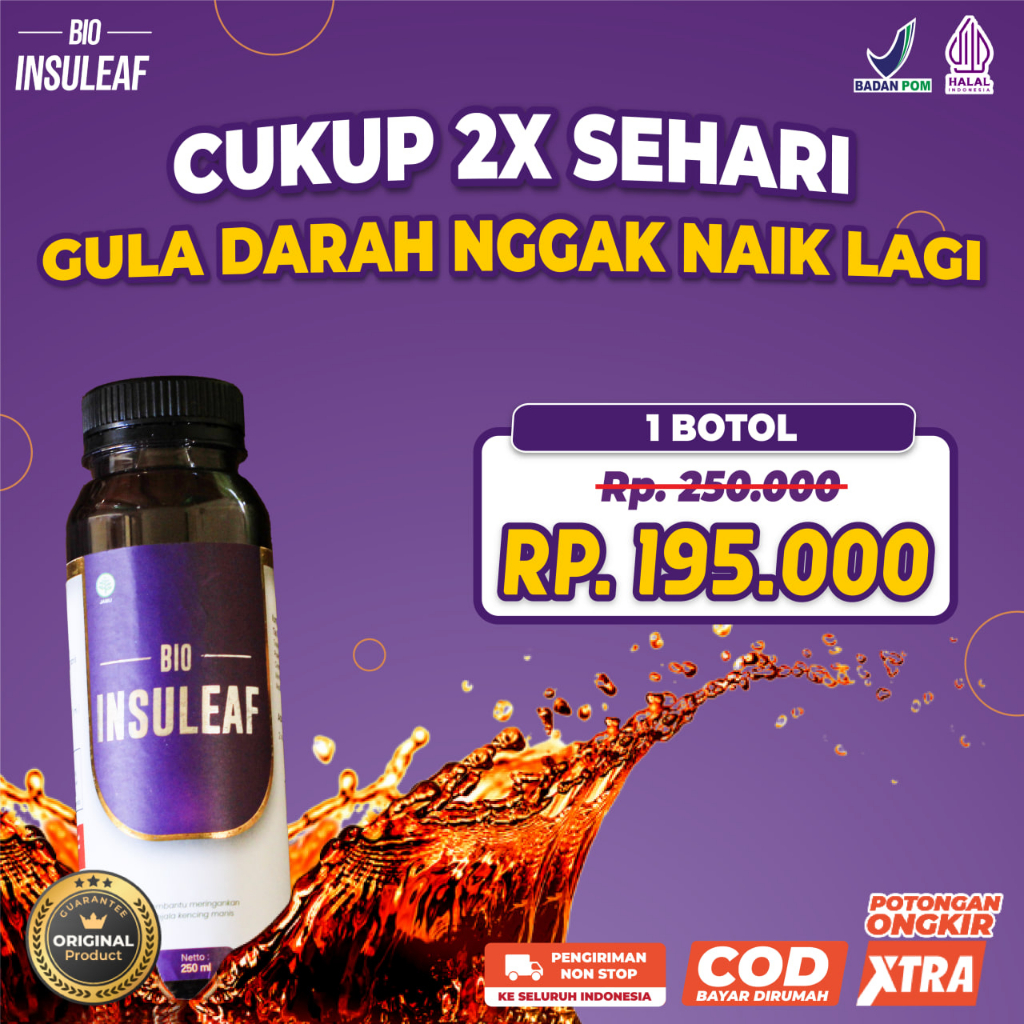 Bio Insuleaf Herbal Diabetes Official 1 Botol