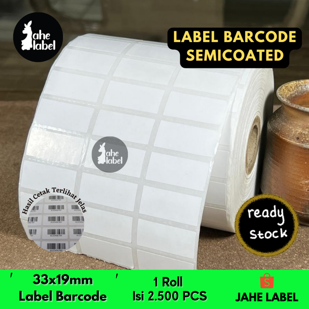 

LABEL STICKER BARCODE 33X19 MM- 2500 PCS