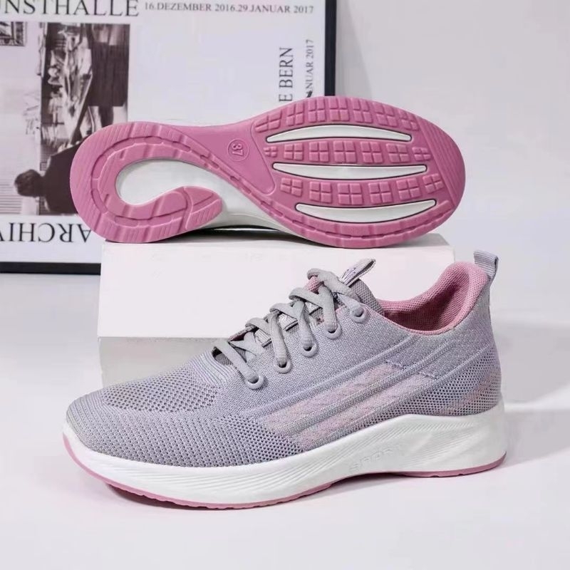 { EJ} Sepatu Olahraga wanita Rajut Sneakers Warna warni