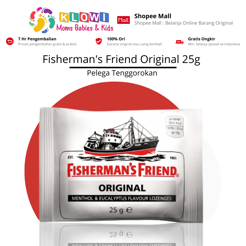 

Permen Fisherman'S Friend Original Extra Strong 25 Gr Putih / Permen Pelega Tenggorokan