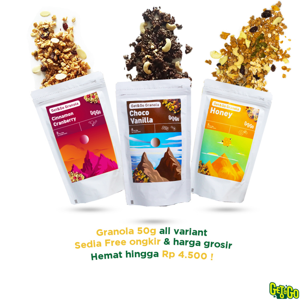 

Get and Go Granola 50 gram mini size - All variant granola 50 g