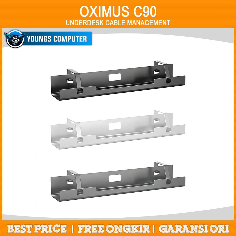 OXIMUS C90 Under-Desk Cable Management Tray Large Story Capacity