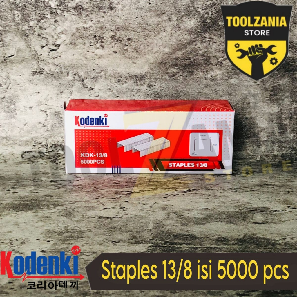 

Isi staples tembak angin 1008J kodenki 5000 pcs isi stapler 1008 J isi 5000pcs kodenki 1008J-KODENKI