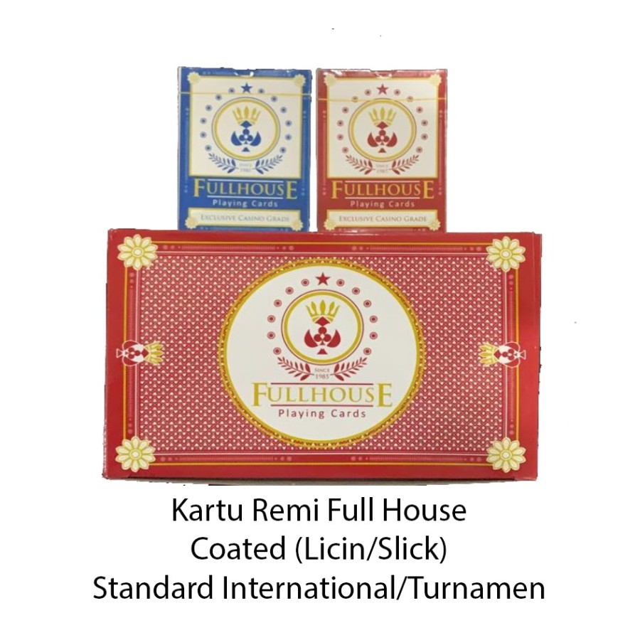 NUZ  Kartu Remi Full House - Licin, Glossy, Slick - Standar Internasional Kartu Remi Full House