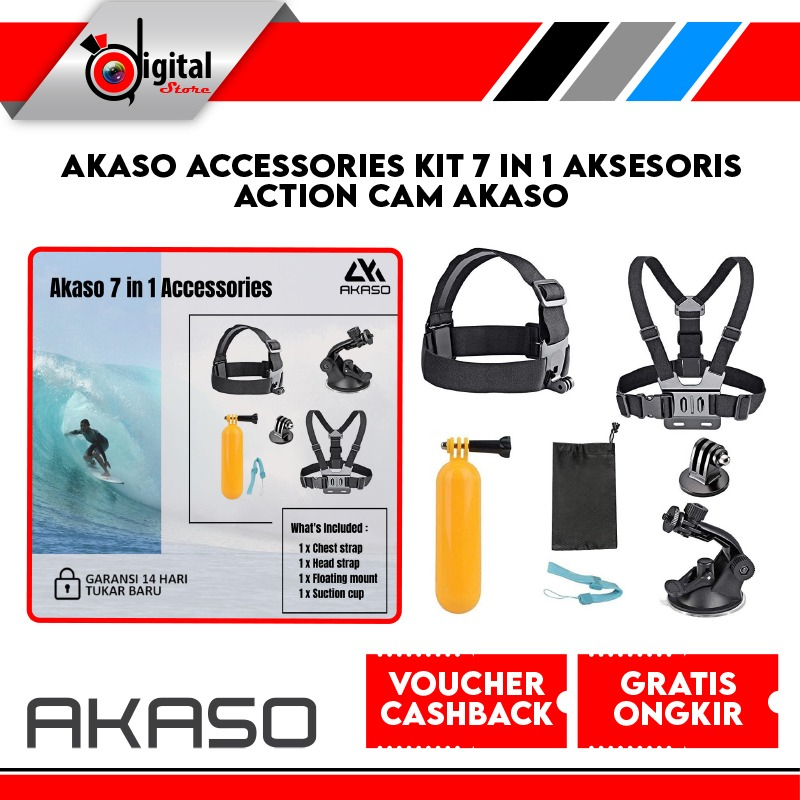 Akaso Accessories Kit 7 in 1 Aksesoris Action Cam Akaso