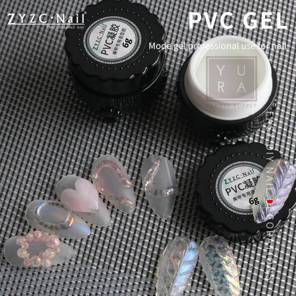 ZYZC Acrylic Gel Glue/ NAIL TIP GLUE FOR NAIL EXTENSION 6G/ PVC Clear Gel ( Non Stick Multifunction Gel )