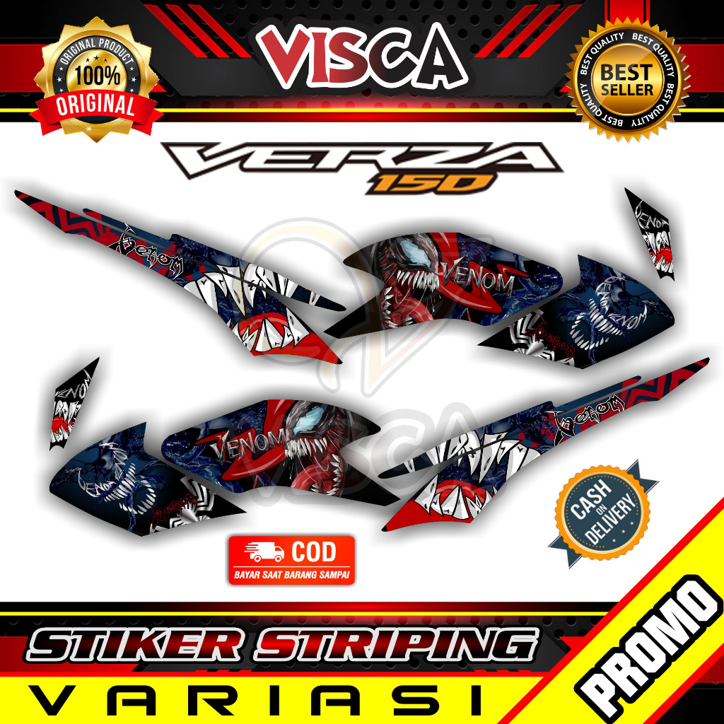 Striping Verza  -  Sticker Striping Variasi Lis Verza - Striping Hologram Verza - Venom