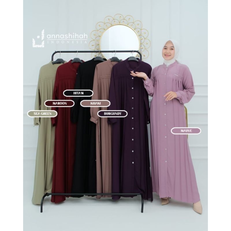 Dress ananda by annasihah berlabel premium dan gamis Aruna baju wanita syari muslimah fashion ootd