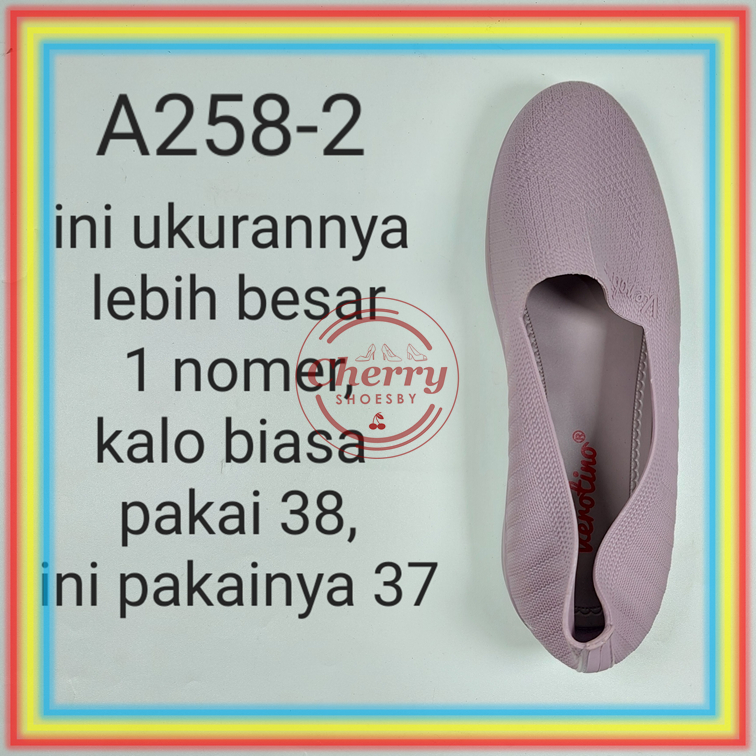 A258-2 Sepatu Jelly Karet Wanita Verotino Sepatu Cewek Kerja Kuliah Sekolah Casual Lentur Karis