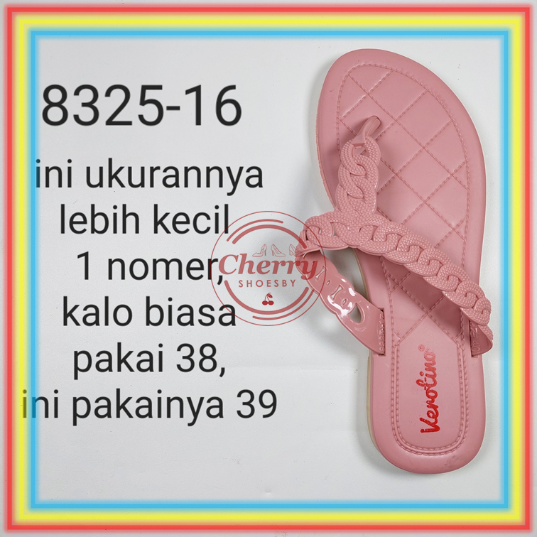 8325-16 Sandal Jepit Kepang Wanita Verotino Sendal Cewek Birken Kerut Jelly Karet Lentur