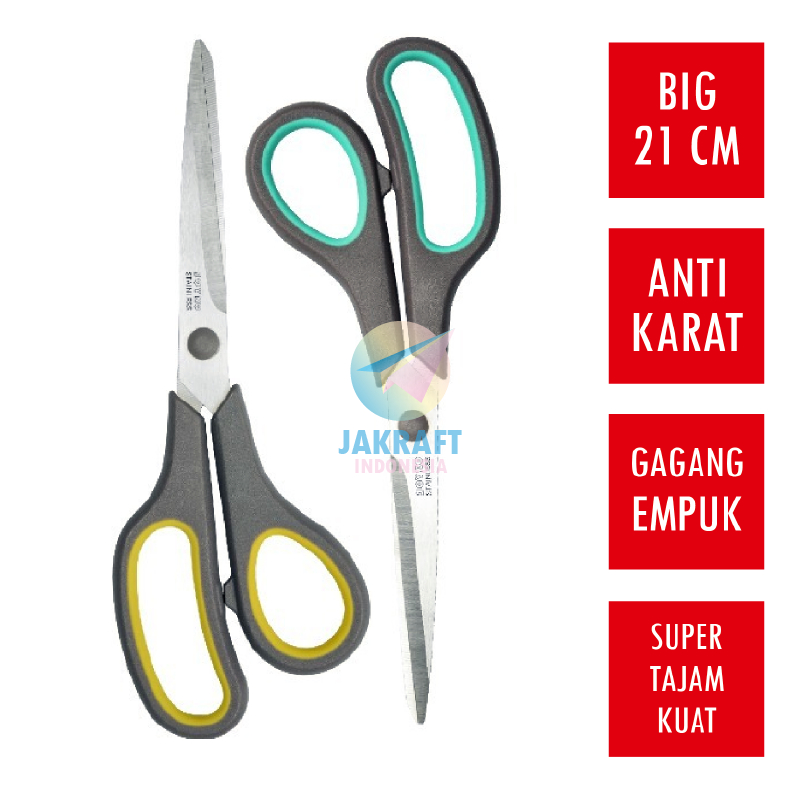 

(1 Pcs) Gunting Kertas Karton Besar Tajam 21 Cm Gagang Empuk JOYKO SC-19 Soft Grip
