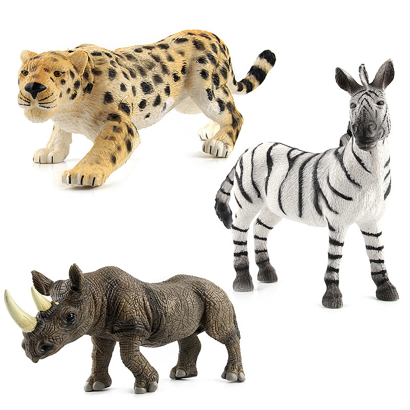 Besar Wild Animal Figure  Hewan Animal Model Toys Koleksi Mainan Binatang Karet Gajah Macan Beruang Rusa Harimau Zebra Buaya