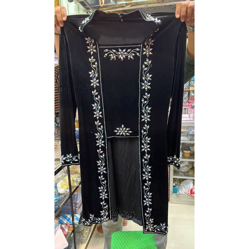 Kebaya kutubaru bludru permata panjang/kebaya tunik