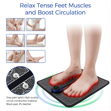 Pijat Kaki Elektrik EMS(Electrical Muscle Stimulation) untuk melancarkan sirkulasi darah dan merilekskan kaki.