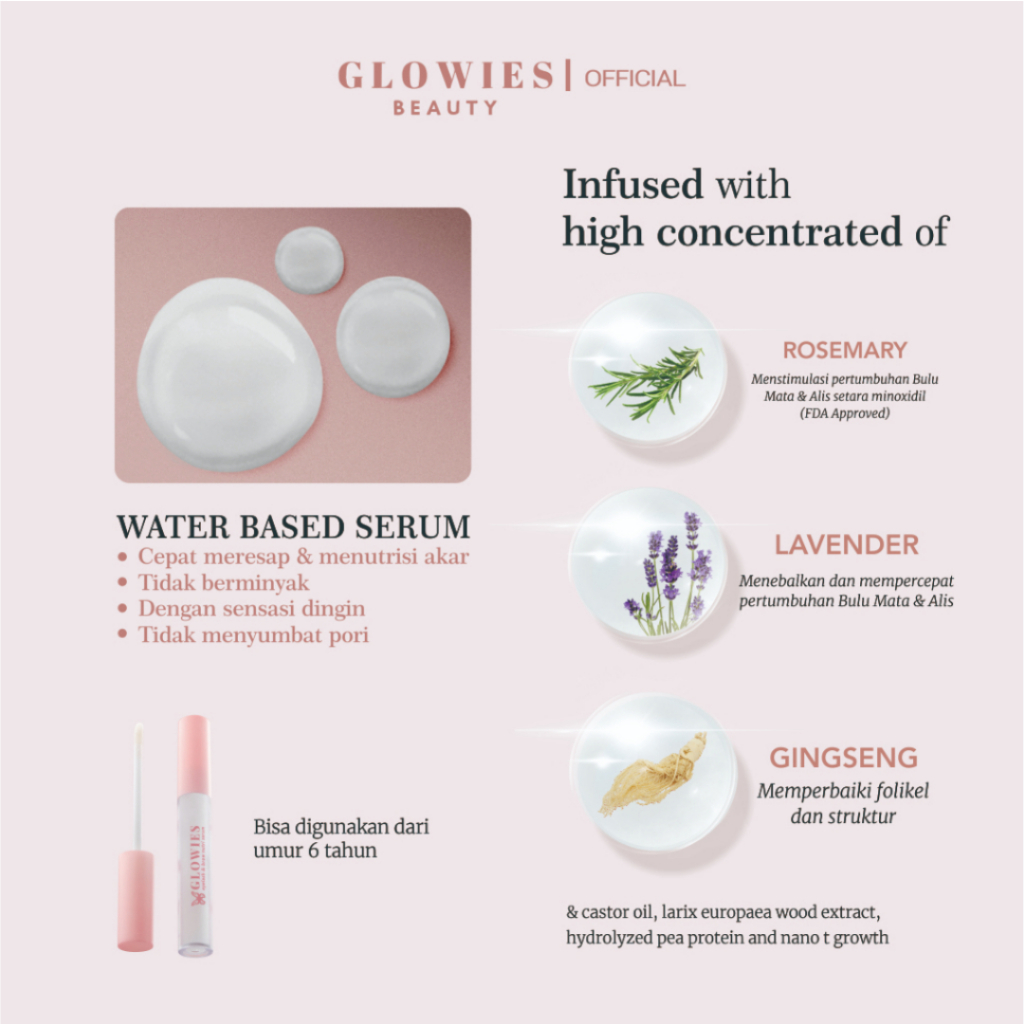 [ Agen Resmi ] Glowies Beauty Eyelash &amp; Brow Nutri Serum - Serum Alis dan Bulu Mata