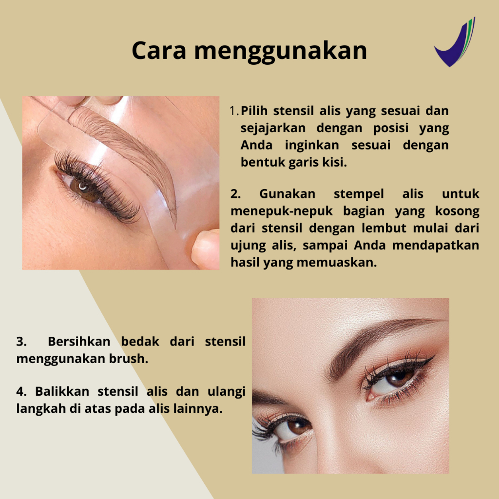 (RM) FEALI Eyebrow Powder 2in1/ Eyebrow Stamp 2in1 / Cetakan alis 2 warna / 10 model cetakan alis