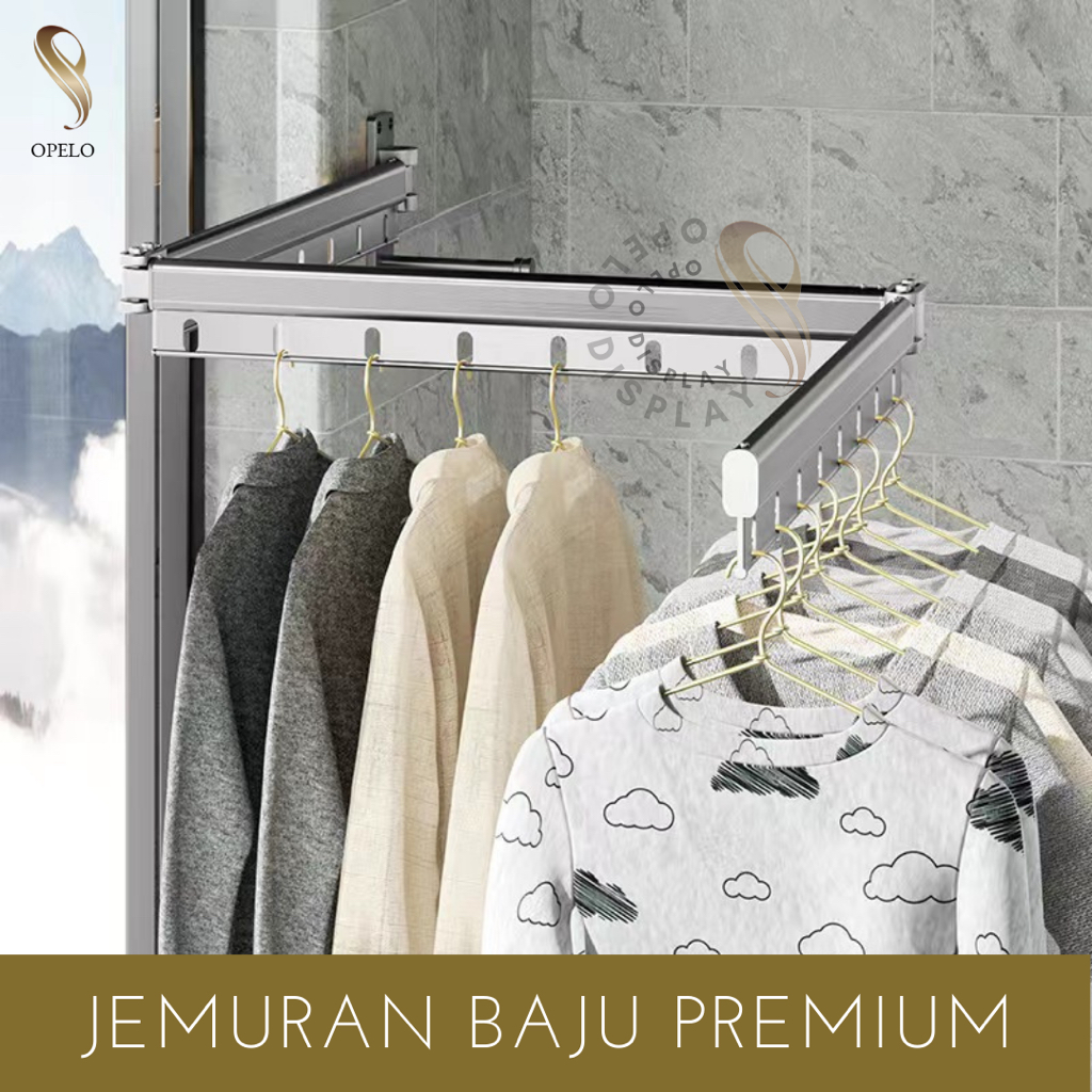 GANTUNGAN JEMURAN DINDING MINIMALIS FOLDING CLOTHES HANGER  RAK JEMURAN LIPAT HEMAT TEMPAT SERBAGUNA