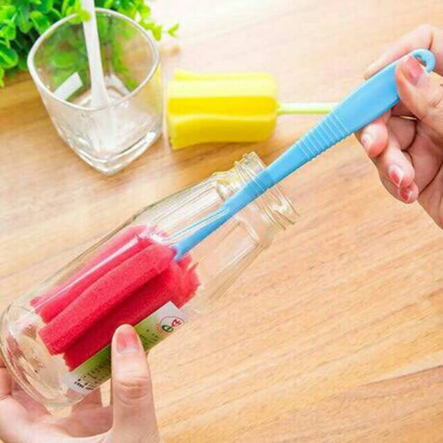 Pembersih Botol / Spons Pembersih Botol Gelas dengan Tongkat / Tongkat Sponge Pembersih Botol