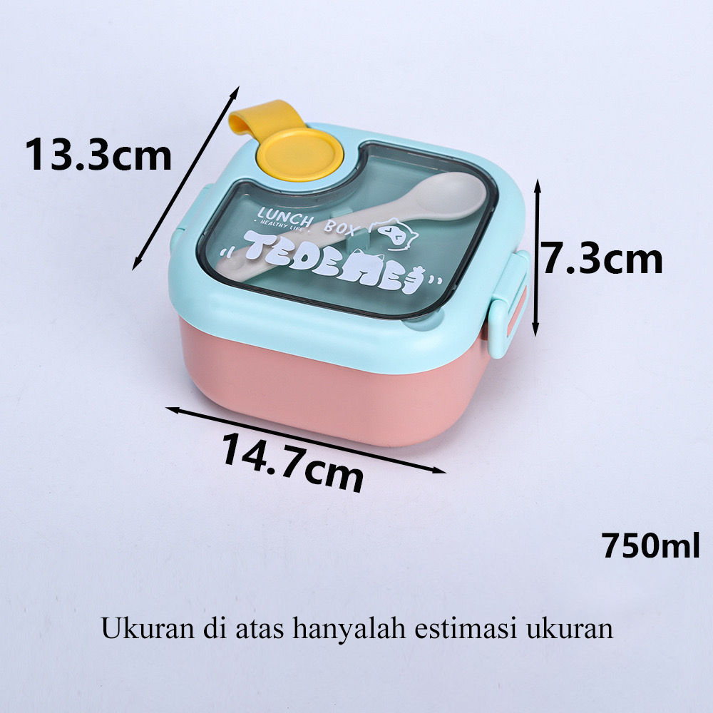 [1KG 3PCS] LBS Tedemei Kotak Makan Anak Stainless 304 Kids Lunch Box Set Premium Rantang Makan Kotak Makan Siang Bento