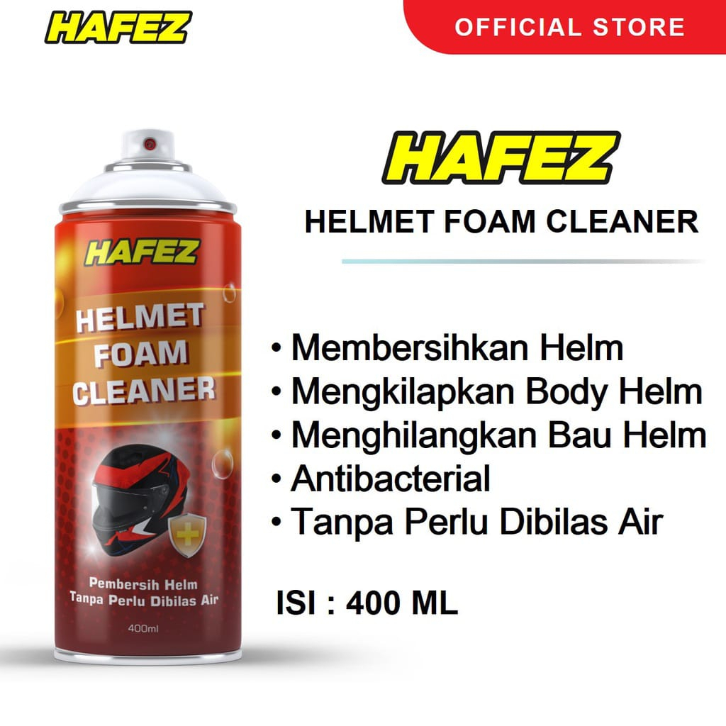 HAFEZ HELM FOAM CLEANER/FOAM PEMEBRSIH HELM DAN MENGHILANGKAN BAU HELM 400ML