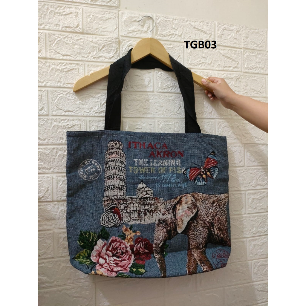 TOTE ZIPER BKK MOTIF GAJAH