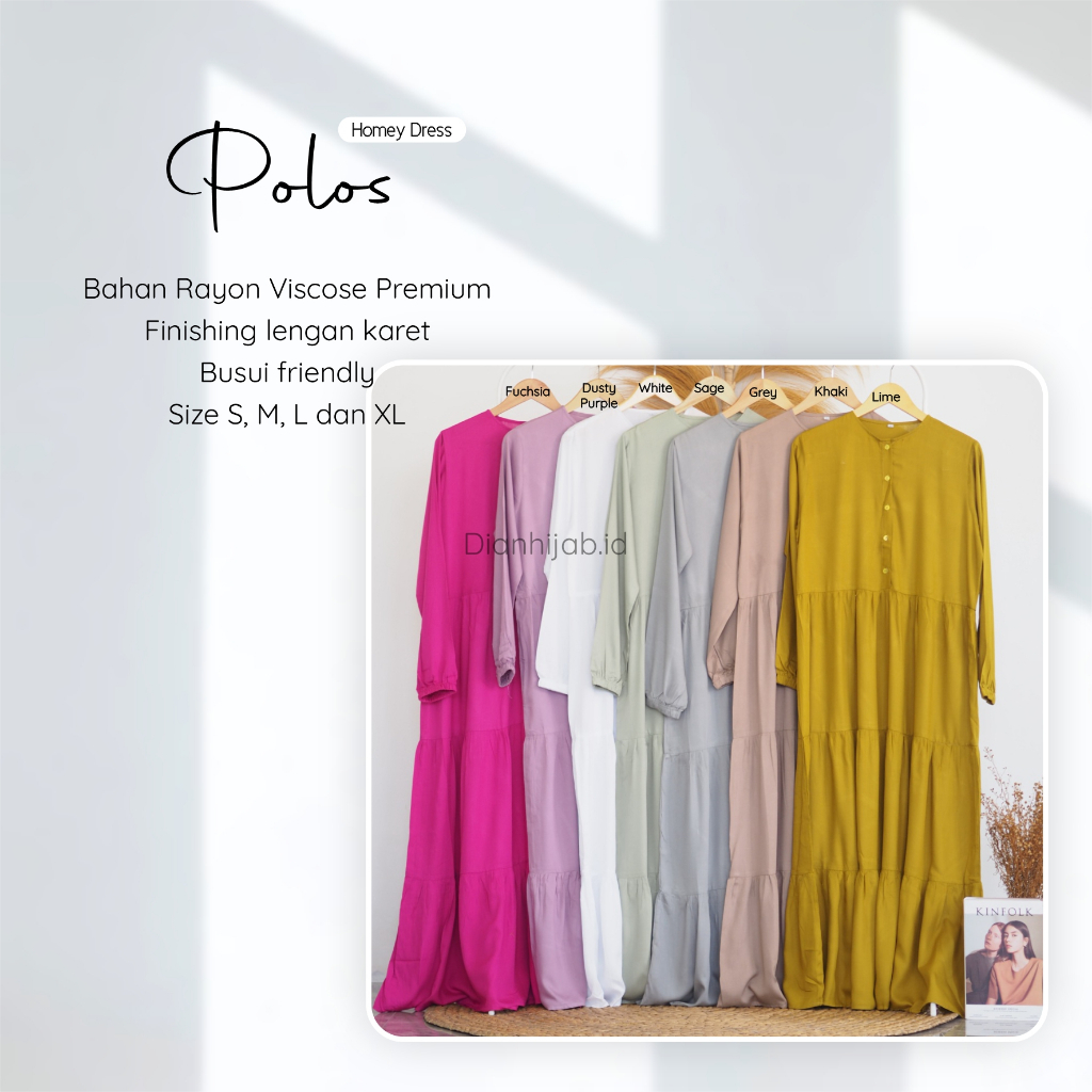 [PART2]Gamis Dewasa Homey Dress Polos By Dianhijab.id - Bahan Rayon Viscose Premium Gamis Dewasa Luxury Gamis Pengajian Adem Nyaman Dipakai - Bisa COD