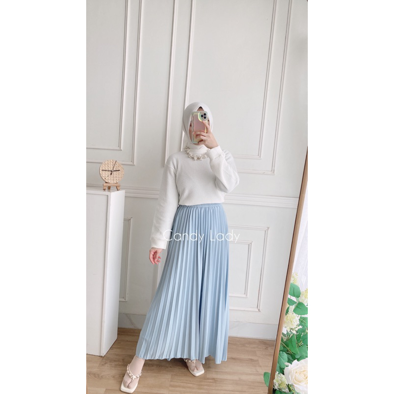 Rok Prisket Hyget / Rok Plisket / Flare Prisket Murah / Grosir Rok / Plisket BKK