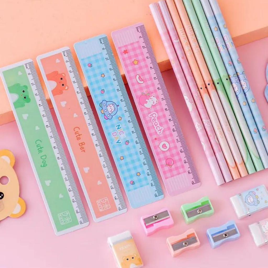 Alat Tulis Pensil Set Stationary 5 in 1 Perlengkapan Sekolah