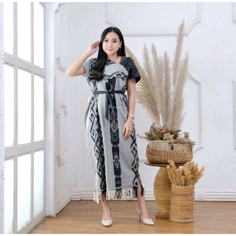 DRESS AURORA - DRESS PALAZZO TENUN IKAT - DRESS ETNIK - DRESS KONDANGAN - DRESS TENUN JEPARA