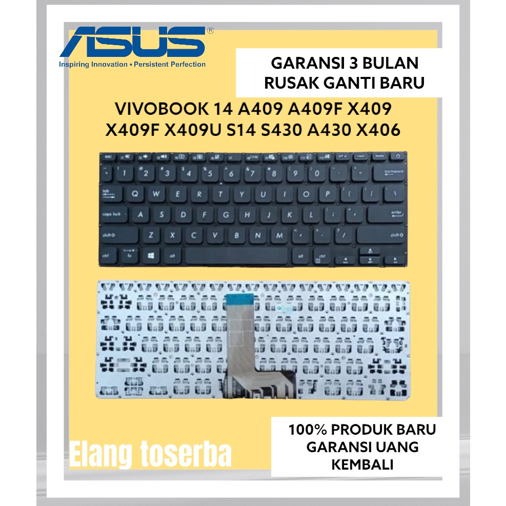 Keyboard Asus Vivobook 14 X409 X409FA  S14 S430 A430 X406 HITAM ORIGINAL