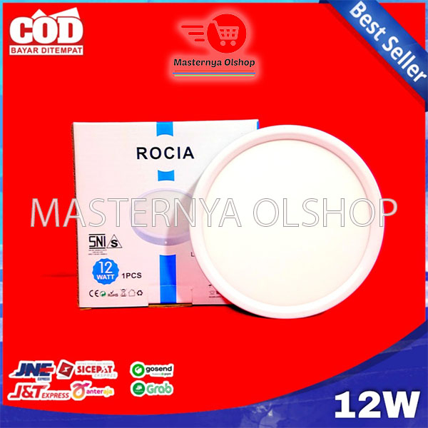 ROCIA LAMPU PANEL LED 12 WATT OB BULAT DOWNLIGHT OUTBOW PLAFON SNI