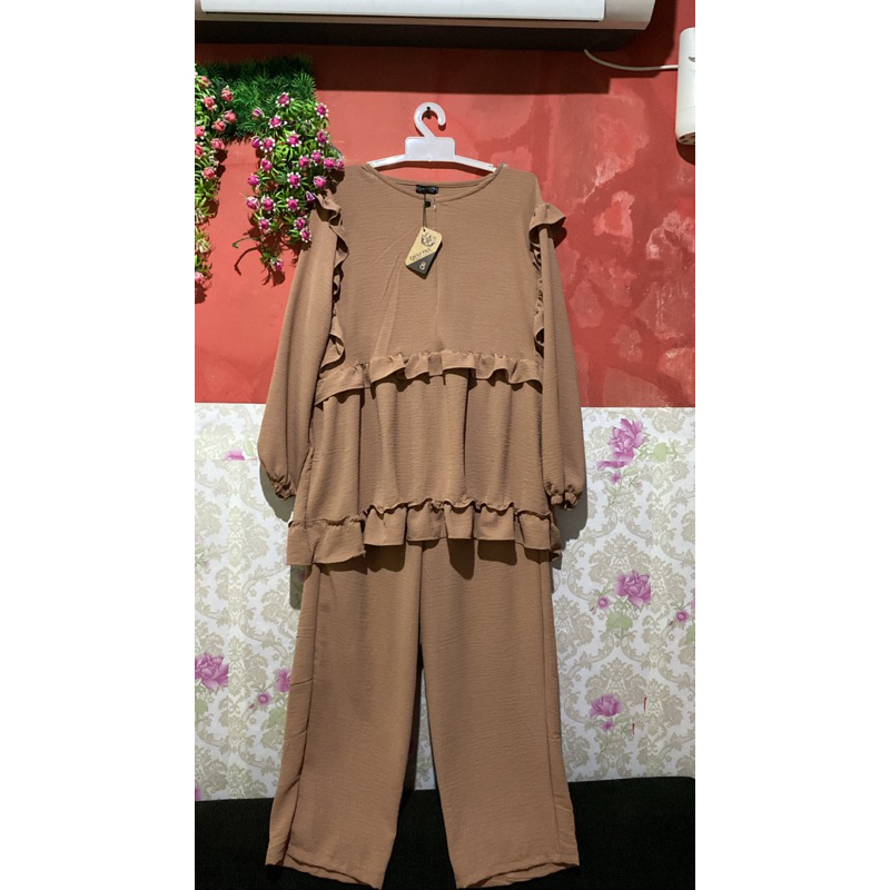 SET LONG TUNIK KRINKEL PREMIUM/ONE SET KRINKEL PREMIUM/SET KRINKEL BY ZHAFIRA STYLE