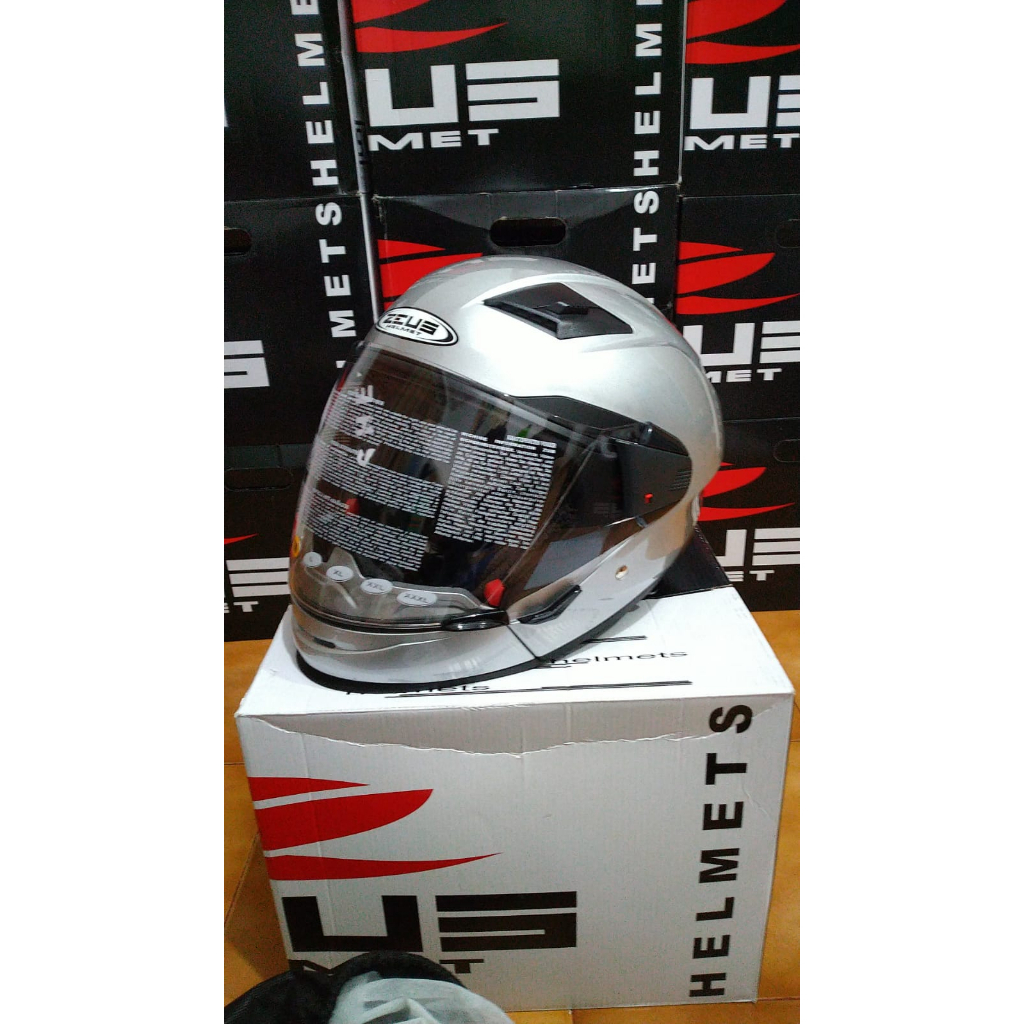 ZEUS HELM ZS 611C - SILVER - Full & Half Face (Double Visor)