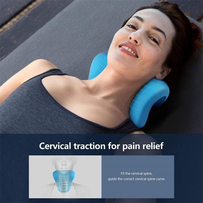 Neck Massager Bantal Terapi Leher C-Rest Cloud Pillow Sensu Bantal Leher Penyangga Tulang Belakang therapy Corrector Vertebra Leher empuk nyaman massager pereda nyeri Neck Massage Pillow Cervical Chiropractic Spinal Adjustment