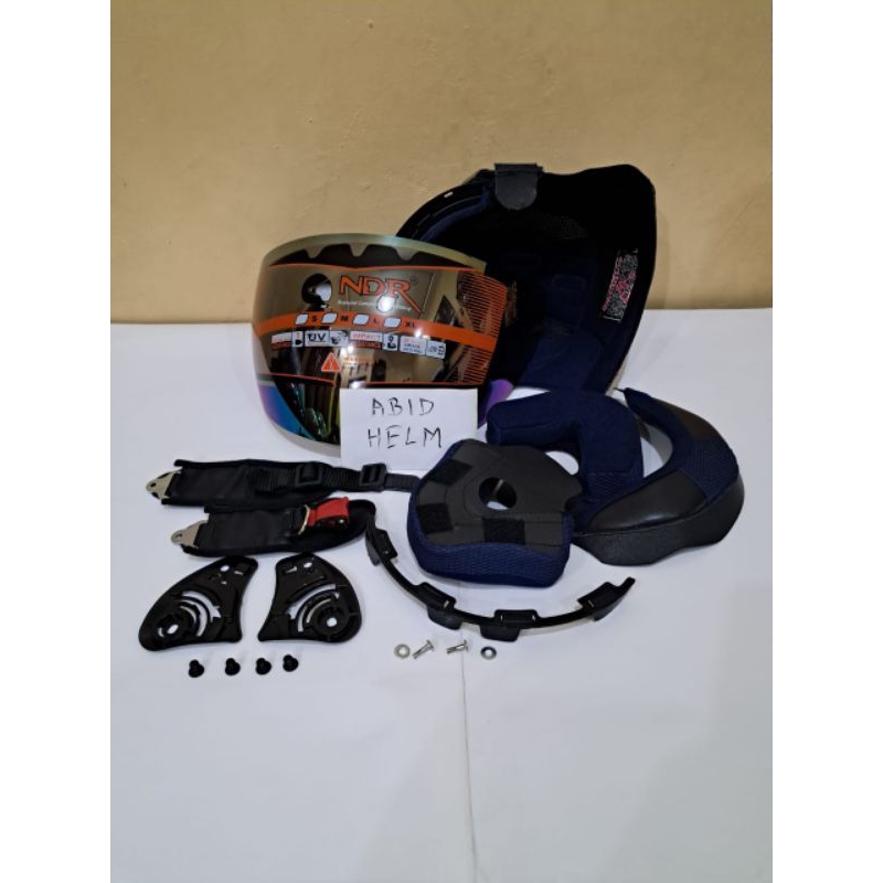 Paket komplit busa helm ink centro jet dan kaca visor helm ink centro jet warna pelangi rainbow