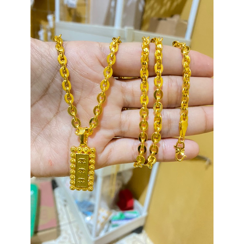 Kalung Medan Kaca Jumbo 3 Suku cenuelll warna 24k / 60cm &amp; 75 cm