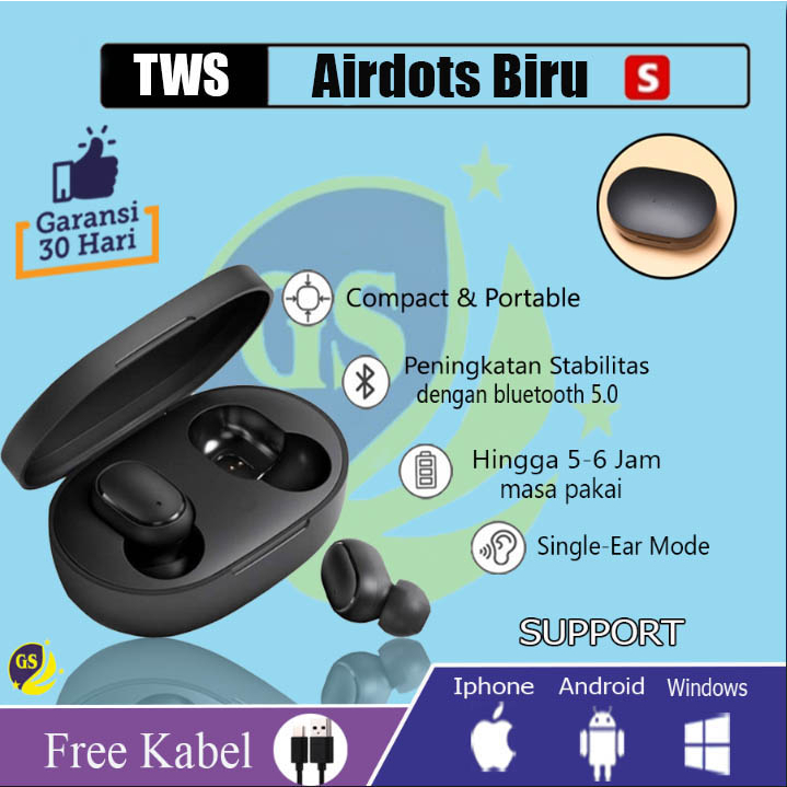 Galaxysacc - Airdots TWS Headset Bluetooth 5.0 Wireless Earphone Stereo Bass Airdots