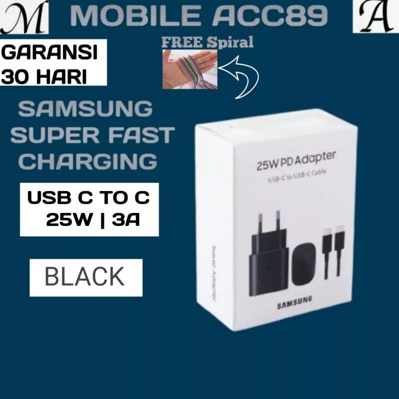 Adaptor Samsung Super Fast Charging Adapter Type C 25 Watt Charger C To C Original