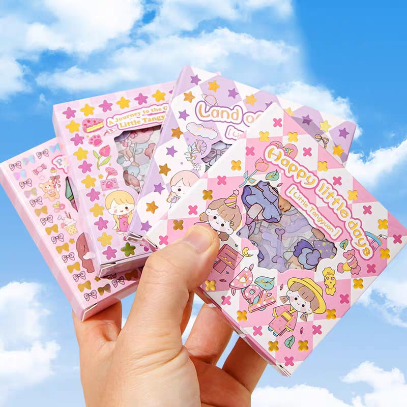 ISI 100 Lembar STIKER VIRAL ANTI AIR MOMO NONO KOREA BOX KECIL LUCU SENMU DIY - STICKET WATERPROOF AESTETIC