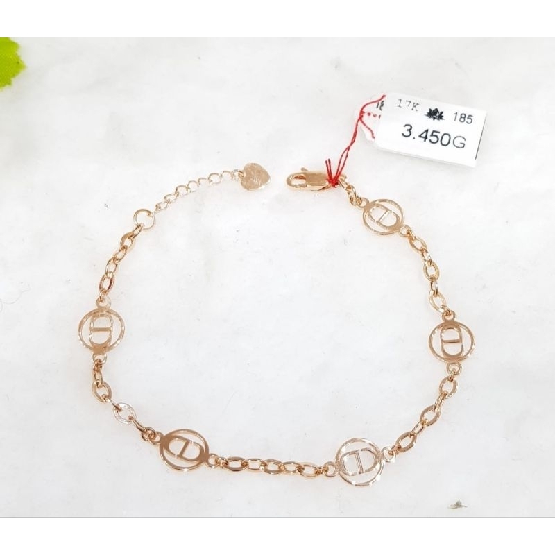 Gelang rantai emas 75 CD bulat