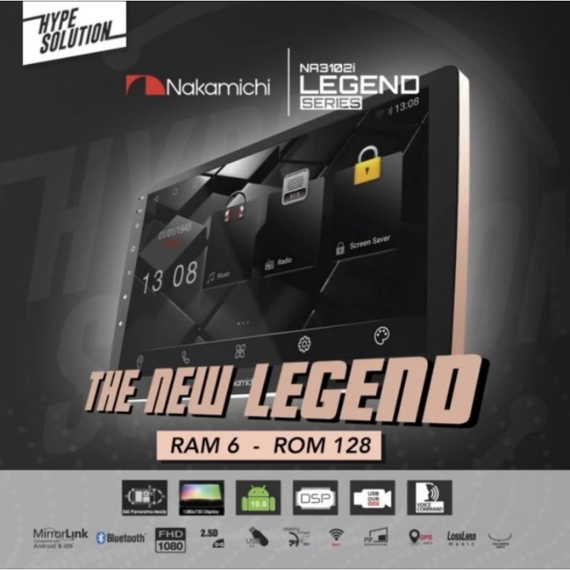 Head Unit Android 9" Nakamichi Legend 6/128GB