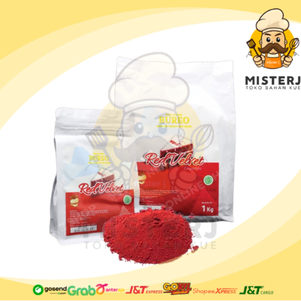 

Bureo Red Velvet KASAR | 250 Gram | 500 Gram | 1 Kg Kemasan Pabrik | Bureo Crumbs | Remahan Biskuit Red Velvet