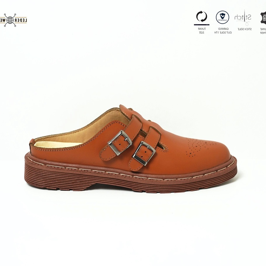 	 Lederweren - Leder Bustong 2 Brown - Sepatu Formal Kasual Bustong Pria	