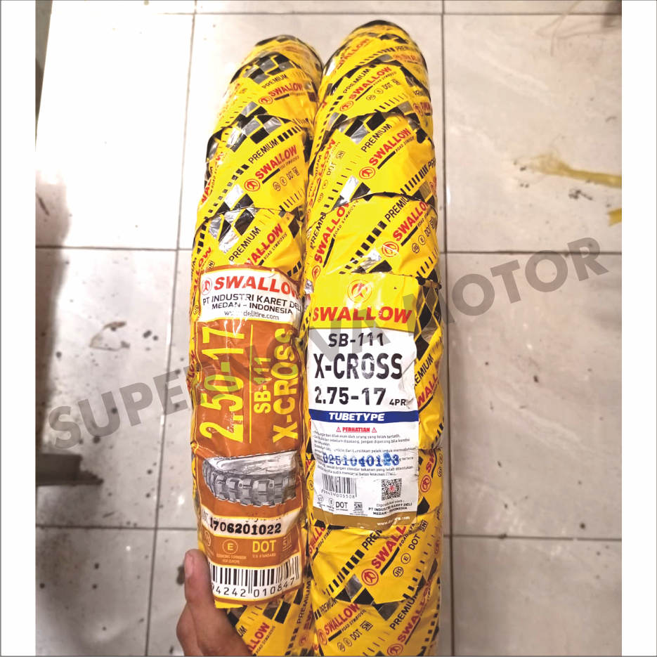 BAN LUAR SWALLOW SB-111 X CROSS 250, 275, 300, 350 RING 17 BAN MOTOR CROSS OFFROAD TUBETYPE SWALLOW