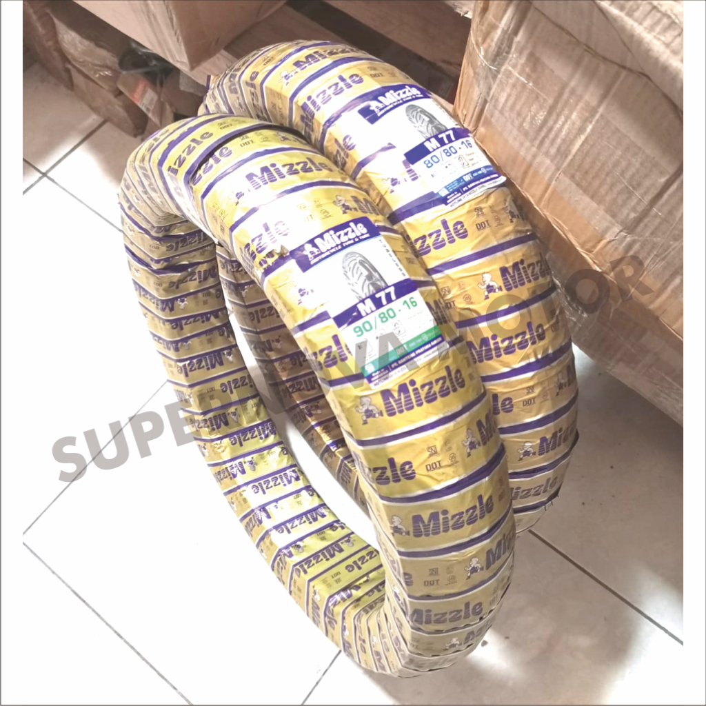 BAN LUAR MIZZLE 80/80-16 90/80-16 TYPE M77 BAN LUAR TUBELESS MOTOR RING 16 MERK MIZZLE