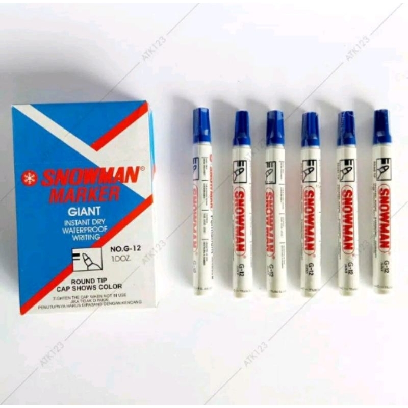 

Spidol Snowman G-12 Blue Permanent Marker Biru Harga Per Pcs