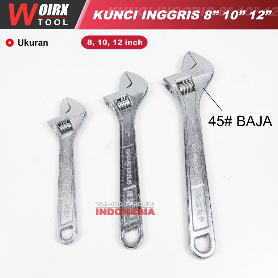 Kunci Inggris Ukuran 8&quot; 10&quot; 12&quot; inch