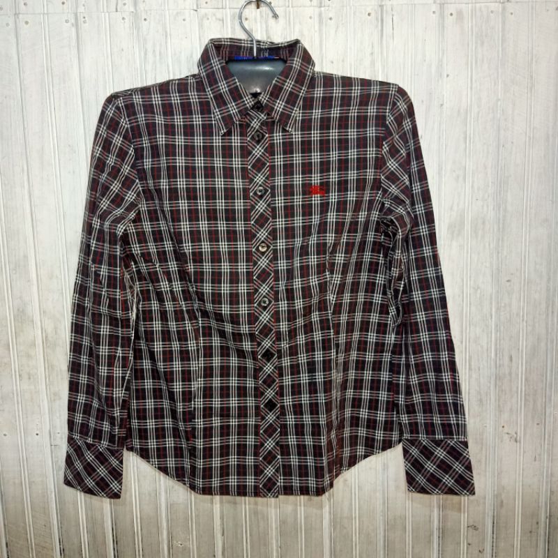 Long Sleeve Shirt Burberrys Nova Check Blue Label Women