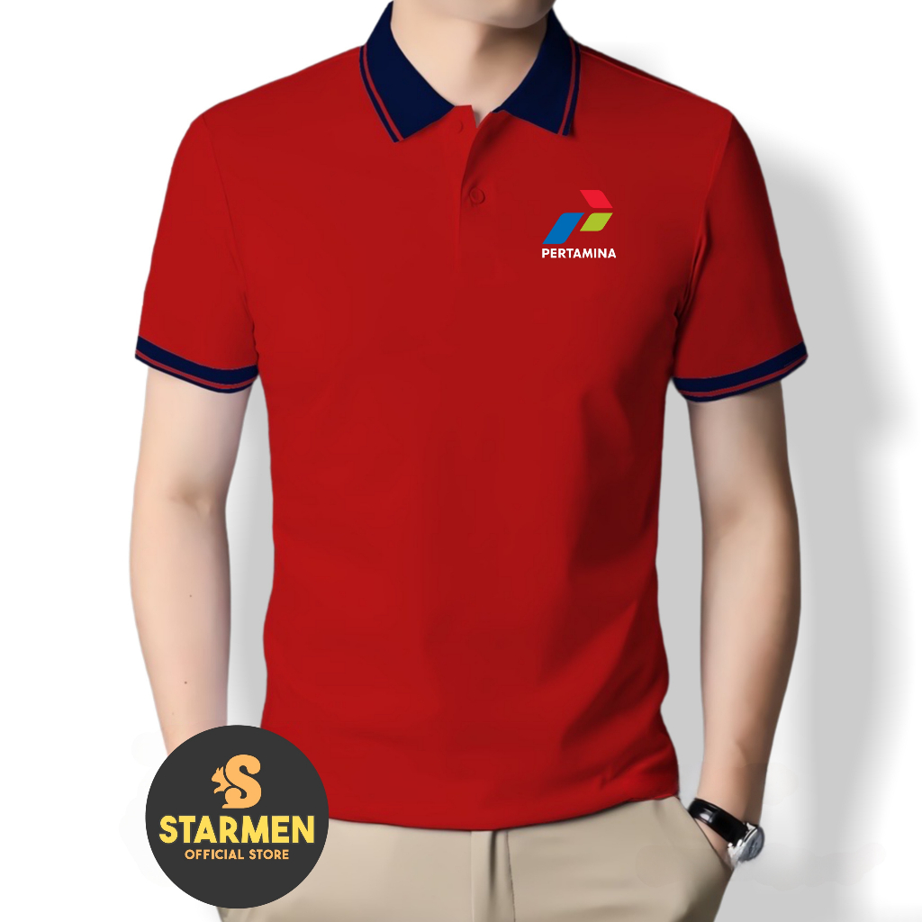 Kaos Wangki Polo Atasan Tshirt Pria Kerah Wangki Big List PERTAMINA