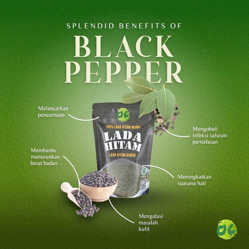 

Lada Hitam / Black Pepper Bubuk Organic Center 60gr